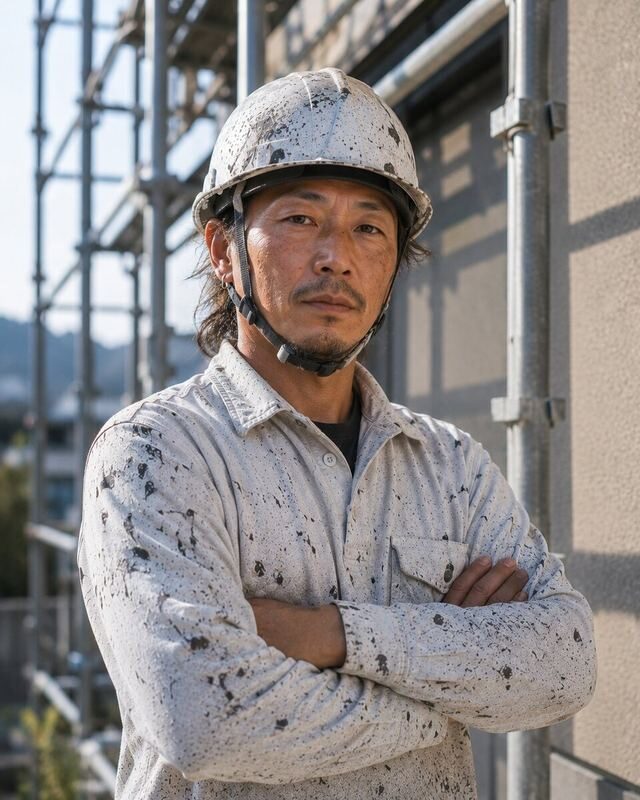 現場で全体を見渡す職人